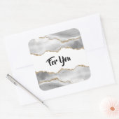 Geode waterverf wit faux gouden agaat elegant vierkante sticker (Envelop)