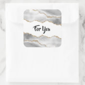 Geode waterverf wit faux gouden agaat elegant vierkante sticker (Tas)