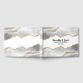 Geode witte agaat waterverf faux gold chic gastenboek (Volledig)