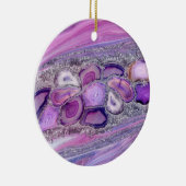Geoden kristalstroom - Paars en Violet Keramisch Ornament (Rechts)