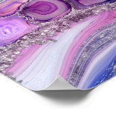 Geoden kristalstroom - Paars en Violet Poster (Hoek)