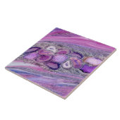 Geoden kristalstroom - Paars en Violet Tegeltje (Zijkant)
