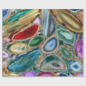 Geodenkristalpatroon - Meerkleuren Cadeaupapier (Vlak)