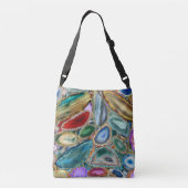 Geodenkristalpatroon - Meerkleuren Crossbody Tas (Achterkant)