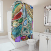 Geodenkristalpatroon - Meerkleuren Douchegordijn (In situ)