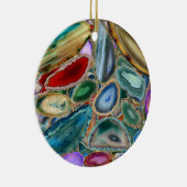 Geodenkristalpatroon - Meerkleuren Keramisch Ornament (Rechts)