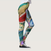 Geodenkristalpatroon - Meerkleuren Leggings (Rechts)