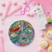 Geodenkristalpatroon - Meerkleuren Papieren Bordje (Feest)