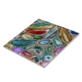 Geodenkristalpatroon - Meerkleuren Tegeltje (Zijkant)