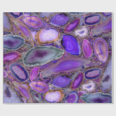 Geodenkristalpatroon - Paars en Violet Cadeaupapier (Vlak)