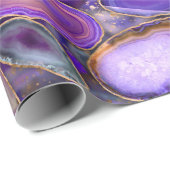 Geodenkristalpatroon - Paars en Violet Cadeaupapier (Rol Hoek)