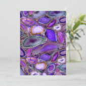 Geodenkristalpatroon - Paars en Violet Feestdagenkaart (Staand voorkant)