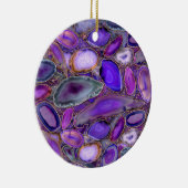 Geodenkristalpatroon - Paars en Violet Keramisch Ornament (Rechts)