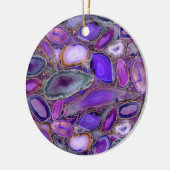 Geodenkristalpatroon - Paars en Violet Keramisch Ornament (Links)