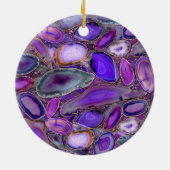 Geodenkristalpatroon - Paars en Violet Keramisch Ornament (Achterkant)
