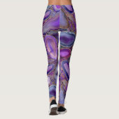 Geodenkristalpatroon - Paars en Violet Leggings (Achterkant)