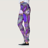 Geodenkristalpatroon - Paars en Violet Leggings (Links)