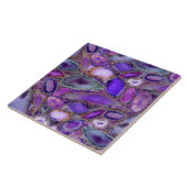 Geodenkristalpatroon - Paars en Violet Tegeltje (Zijkant)