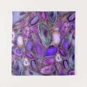 Geodenkristalpatroon - Paars en Violet Wandkleed (Voorkant (horizontaal))