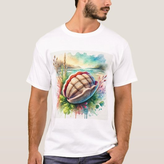 Geoduck Clam 170624AREF120 - Watercolor T-shirt (Voorkant)