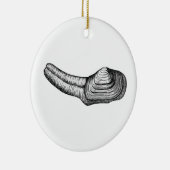 Geoduck Clam (afbeelding zwart-wit) Keramisch Ornament (Rechts)