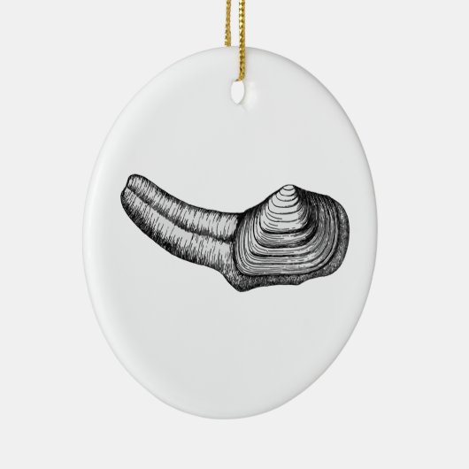 Geoduck Clam (afbeelding zwart-wit) Keramisch Ornament (Rechts)