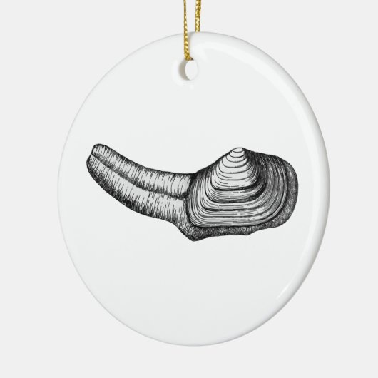 Geoduck Clam (afbeelding zwart-wit) Keramisch Ornament (Links)