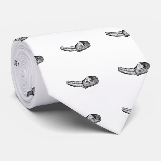 Geoduck Clam (afbeelding zwart-wit) Stropdas (Opgerold)