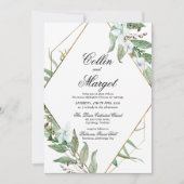 Geoemetric Greenery Wedding Invitation Aankondiging (Voorkant)