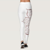 Geoffcentreerd Roos Gold Faux Glitter Mandala, wit Leggings (Achterkant)