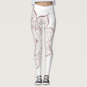 Geoffcentreerd Roos Gold Faux Glitter Mandala, wit Leggings (Voorkant)