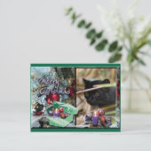 Geoffroy Cat Christmas Briefkaart (Staand voorkant)