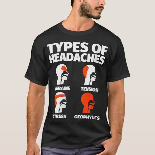 Geofysica Funny Sayings Headache Meme T-shirt (Voorkant)
