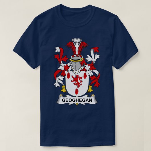 Geoghegan Coat of Arms Family Crest T-shirt (Design voorkant)