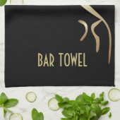 Geoglyph Bar Handdoek Zwart en Goud Uffington Paar (Gevouwen)