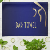 Geoglyph Bar Towel Blue en Gold Uffington Horse Theedoek (Gevouwen)