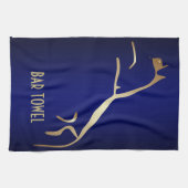 Geoglyph Bar Towel Blue en Gold Uffington Horse Theedoek (Horizontaal)