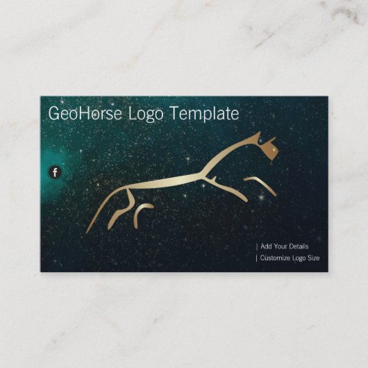 Geoglyph Horse Logo - Gold Huffington Visitekaartje (Voorkant)