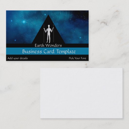 Geoglyph Logo Silver Lang Man Visitekaartje (Voorkant / Achterkant)