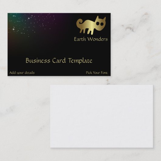 Geoglyph Nazca Line Peru Gold Fox Logo Visitekaartje (Voorkant / Achterkant)