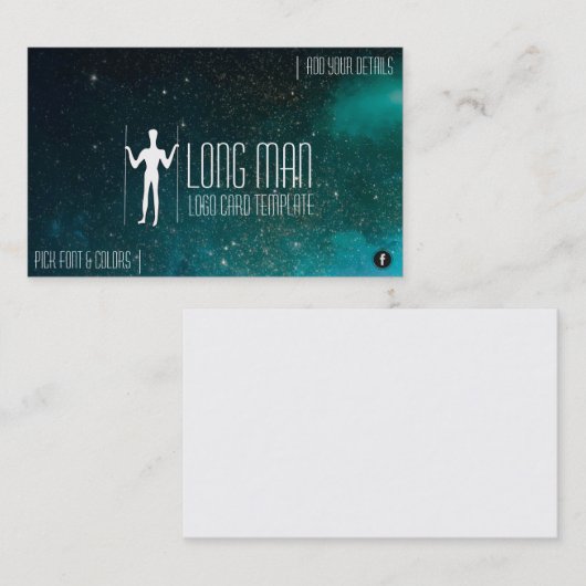 Geoglyph-symbool - Eenvoudig Logo met lang Man Visitekaartje (Voorkant / Achterkant)