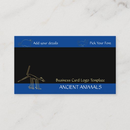 Geoglyphs Ancient Animal Gold Logo Visitekaartje (Voorkant)