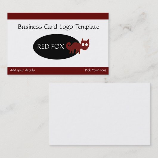 Geoglyphs Red Fox Logo Visitekaartje (Voorkant / Achterkant)