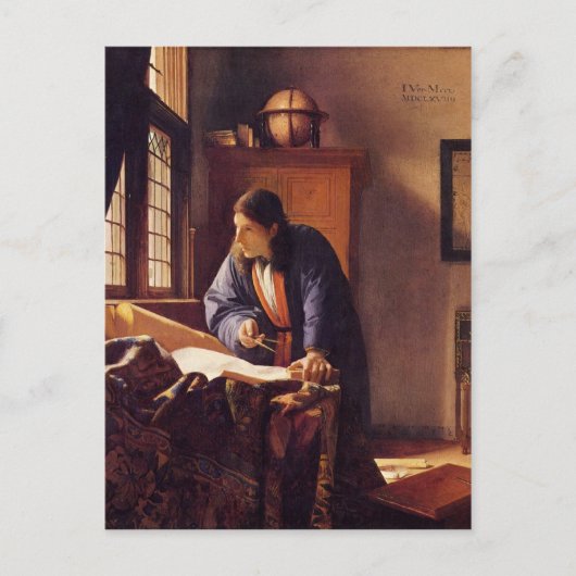 Geografe van Johannes Vermeer Briefkaart (Voorkant)