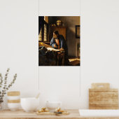 Geografe van Johannes Vermeer Poster (Keuken)
