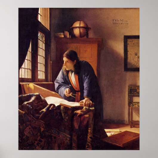 Geografe van Johannes Vermeer Poster (Voorkant)