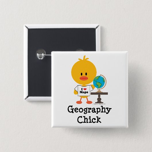 Geografie Chick Button (Voorkant /achterkant)