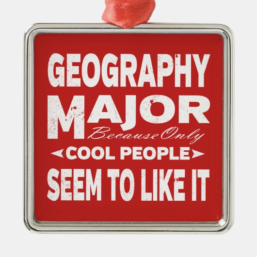 Geografie College Majoor alleen maar houdt van men Metalen Ornament (Voorkant)