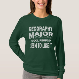 Geografie College Majoor alleen maar houdt van men T-shirt