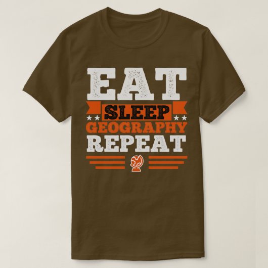 Geografie Eat Sleep T-shirt (Design voorkant)